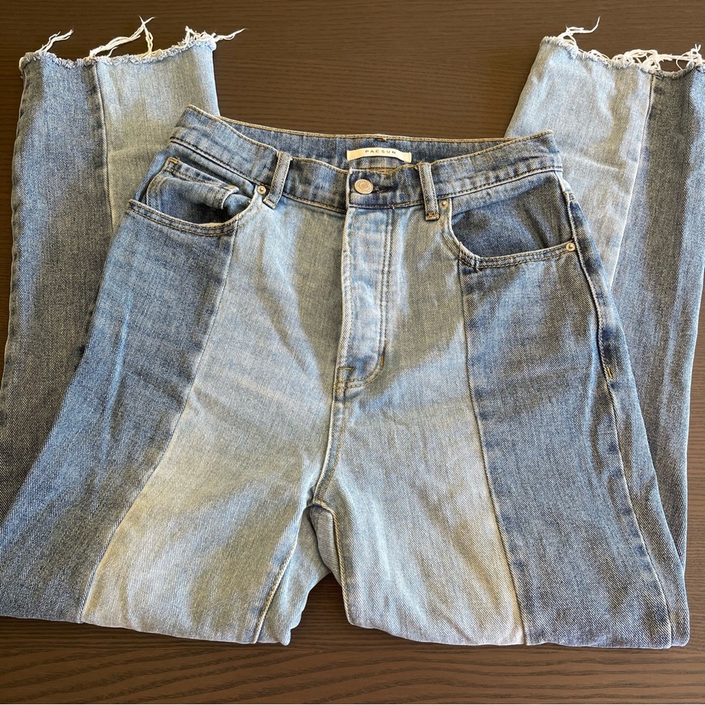 PacSun High Rise Straight Two Tone Jeans
